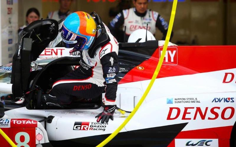 Fernando Alonso for Toyota at the 2018 24 Hours of Le Mans Test Day