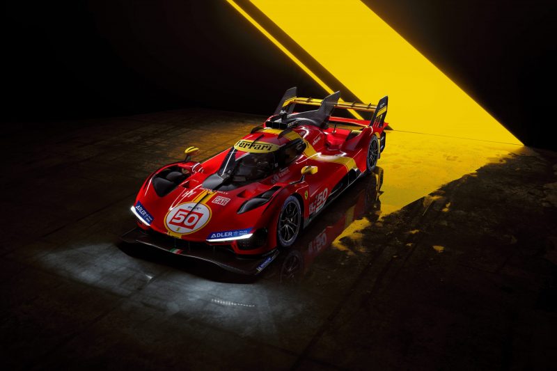Ferrari 499P aerial view