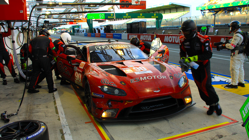 Championship leaders #90 TF Sport Aston Martin at the 2020 24 Hours of Le Mans