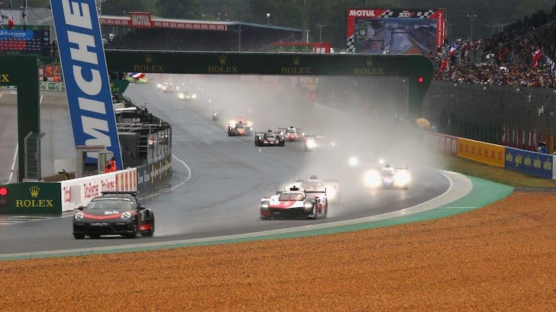 #7 Toyota GR010 Hybrid leads off the field at the 2021 24 Hours of Le Mans