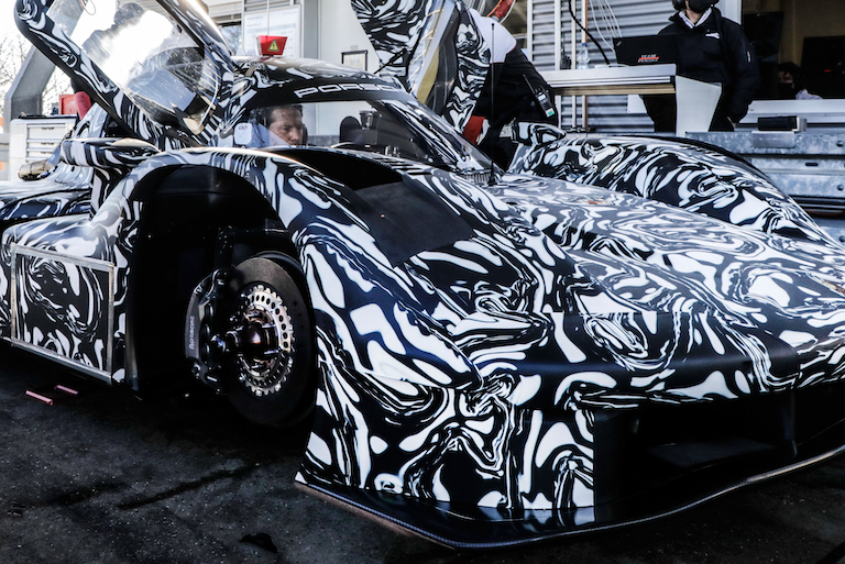New Porsche LMDh during testing