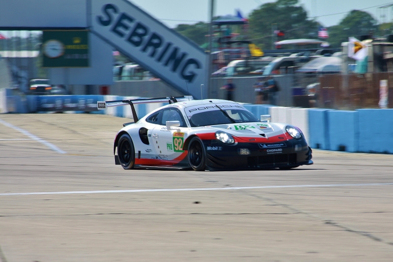 #92 Porsche 911 RSR at the 2019 1000 Miles of Sebring